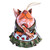 Ceramic bell ornament, 'Mother Fox' - Whimsical Handcrafted Painted Fox Ceramic Bell Ornament
