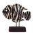 Wood and stainless steel sculpture, 'Black and White Fish' - Hand-Painted Wood Fish Sculpture with Stainless Steel Posts