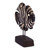 Wood and stainless steel sculpture, 'Black and White Fish' - Hand-Painted Wood Fish Sculpture with Stainless Steel Posts