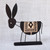 Wood sculpture, 'Donkey Shadows' - Hand-Carved Black and Brown Elm Tree Wood Donkey Sculpture