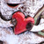 Ceramic bell ornament, 'Love-Struck Moose' - Handcrafted and Painted Moose & Heart Ceramic Bell Ornament