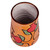 Ceramic vase, 'Spring Style' - Warm-Toned Floral Ceramic Vase with Ancient Pictographs