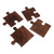 Wood coasters, 'Puzzled Elixir' (set of 4) - Artisan-Made Set of 4 Puzzle-Themed Dark Brown Wood Coasters