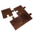 Wood coasters, 'Puzzled Elixir' (set of 4) - Artisan-Made Set of 4 Puzzle-Themed Dark Brown Wood Coasters