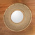 Wood macrame mirror, 'Circle of Serenity' - Wood Wall Mirror with Intricate Macrame Design in Beige Hue