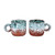 Ceramic cups, 'Aqua Coffee Breeze' (set of 2) - Set of 2 Handmade Aqua and Brown Ceramic Cups