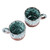 Ceramic cups, 'Aqua Coffee Breeze' (set of 2) - Set of 2 Handmade Aqua and Brown Ceramic Cups