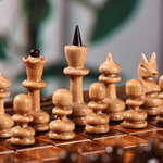 Wood board game set, 'Double the Amusement' - Wood Chess & Backgammon Board Game Set with Storage Bag