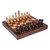 Wood mini chess set, 'Checkmate Conquest' - Wood Mini Chess Game Set Hand Carved in Armenia