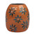 Ceramic vase, 'Azure Blooms' - Classic Artisan-Made Floral Azure and Brown Ceramic Vase