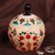 Ceramic jewelry box, 'Precious Rejoice' - Classic Pomegranate and Grape-Themed Ceramic Jewelry Box