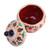 Ceramic jewelry box, 'Precious Rejoice' - Classic Pomegranate and Grape-Themed Ceramic Jewelry Box