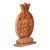 Wood decorative accent, 'Omens and Greetings' - Inspirational Pomegranate-Shaped Beechwood Decorative Accent