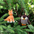Crocheted ornaments, 'Holidays in the Forest' (set of 2) - Set of Two Fox and Owl Acrylic Ornaments Crocheted by Hand