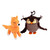 Crocheted ornaments, 'Holidays in the Forest' (set of 2) - Set of Two Fox and Owl Acrylic Ornaments Crocheted by Hand