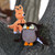 Crocheted ornaments, 'Holidays in the Forest' (set of 2) - Set of Two Fox and Owl Acrylic Ornaments Crocheted by Hand