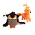 Crocheted ornaments, 'Holidays in the Forest' (set of 2) - Set of Two Fox and Owl Acrylic Ornaments Crocheted by Hand