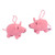 Crocheted ornaments, 'Piggy Holidays' (pair) - Pair of Pink Acrylic Pig Ornaments Crocheted by Hand