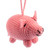 Crocheted ornaments, 'Piggy Holidays' (pair) - Pair of Pink Acrylic Pig Ornaments Crocheted by Hand