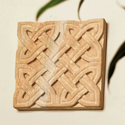 Felsite stone decorative accent, 'Armenian Knot' - Hand-Carved Felsite Stone Armenian Knot Decorative Accent