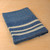 Wool cushion cover, 'Indigo Signals' - Indigo and Ecru Wool Cushion Cover with Geometric Motifs