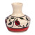 Jarrón de ceramica - Jarrón de cerámica rojo y marfil con temática de granada hecho a mano
