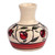 Jarrón de ceramica - Jarrón de cerámica rojo y marfil con temática de granada hecho a mano