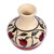 Jarrón de ceramica - Jarrón de cerámica rojo y marfil con temática de granada hecho a mano