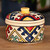 Ceramic jewelry box, 'Legacy of Glamour' - Handcrafted Traditional Patterned Round Ceramic Jewelry Box