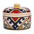 Ceramic jewelry box, 'Legacy of Glamour' - Handcrafted Traditional Patterned Round Ceramic Jewelry Box
