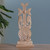 Wood sculpture, 'Flower of Splendor' - Hand-Carved Cross and Floral-Themed Walnut Wood Sculpture