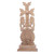Wood sculpture, 'Flower of Splendor' - Hand-Carved Cross and Floral-Themed Walnut Wood Sculpture