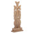 Wood sculpture, 'Flower of Splendor' - Hand-Carved Cross and Floral-Themed Walnut Wood Sculpture
