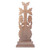 Wood sculpture, 'Flower of Splendor' - Hand-Carved Cross and Floral-Themed Walnut Wood Sculpture