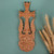 Wood wall art, 'Spring of Faith' - Spring-Themed Classic Walnut Wood Khachkar Cross Wall Art
