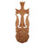 Wood wall art, 'Spring of Faith' - Spring-Themed Classic Walnut Wood Khachkar Cross Wall Art