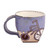 Ceramic mug, 'Serene Memories' - Handcrafted Whimsical Blue and Beige Ceramic Mug