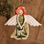 Ceramic ornament, 'Dreaming Angel' - Hand-Painted Glazed Ceramic Sleeping Angel Ornament