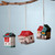 Ceramic ornaments, 'Christmas Cottages' (set of 3) - 3 Hand-Painted Glazed Armenian Cottage Ceramic Ornaments