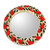 Ceramic mirror, 'Pomegranate Glory' - Artisan-Made Pomegranate-Themed Glazed Round Ceramic Mirror