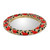 Ceramic mirror, 'Pomegranate Glory' - Artisan-Made Pomegranate-Themed Glazed Round Ceramic Mirror