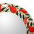 Ceramic mirror, 'Pomegranate Glory' - Artisan-Made Pomegranate-Themed Glazed Round Ceramic Mirror