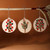 Wood ornaments, 'Pomegranate Scapes' (set of 3) - Pomegranate-Themed Painted 3-Piece Round Wood Ornament Set