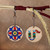 Wood keychain, 'Regal M' (set of 2) - Handcrafted Set of 2 Letter M and Flower-Themed Keychains