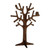 Wood jewelry stand, 'Tree of Treasure' - Hand-Carved Nature-Themed Dark Brown Wood Tree Jewelry Stand