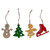 Wood ornaments, 'Spell of Christmas' (set of 4) - Handmade Assorted Christmas-Themed 4-Piece Wood Ornament Set