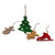 Wood ornaments, 'Spell of Christmas' (set of 4) - Handmade Assorted Christmas-Themed 4-Piece Wood Ornament Set