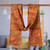Kantha embroidered reversible silk scarf, 'Sunset Facets' - Folk Art Embroidered Reversible Silk Scarf in Warm Hues