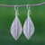 Sterling silver dangle earrings, 'Tulsi Leaf' - Sterling Silver Dangle Earrings Leaves (image 2) thumbail