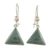 Jade dangle earrings, 'Green Triangle of Life' - Green Triangular Jade Dangle Earrings from Guatemala
